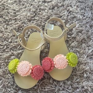 Janie and Jack Floral Kids Sandals in Pink and Green